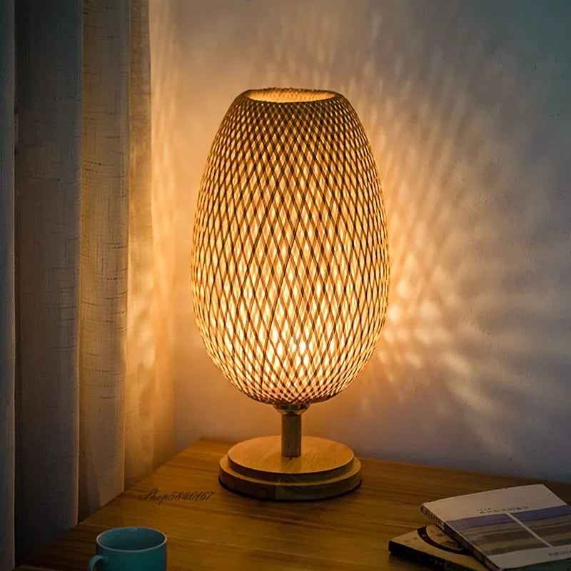 Chantel | Handgefertigte Luxus-Tischlampe aus Bambus