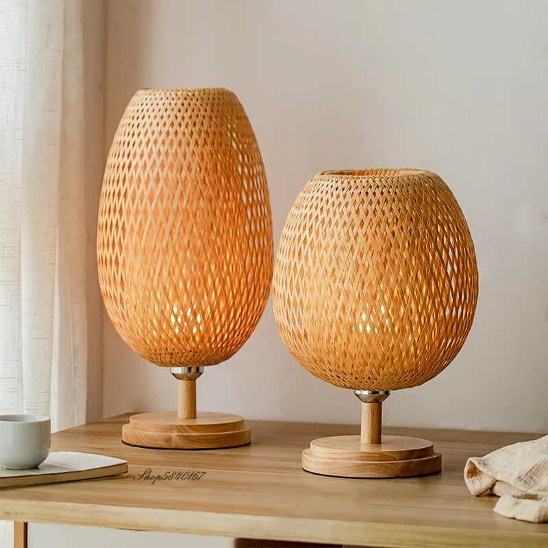 Chantel | Handgefertigte Luxus-Tischlampe aus Bambus