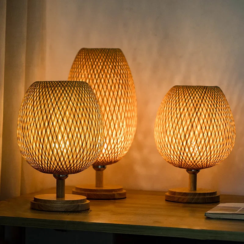 Chantel | Handgefertigte Luxus-Tischlampe aus Bambus