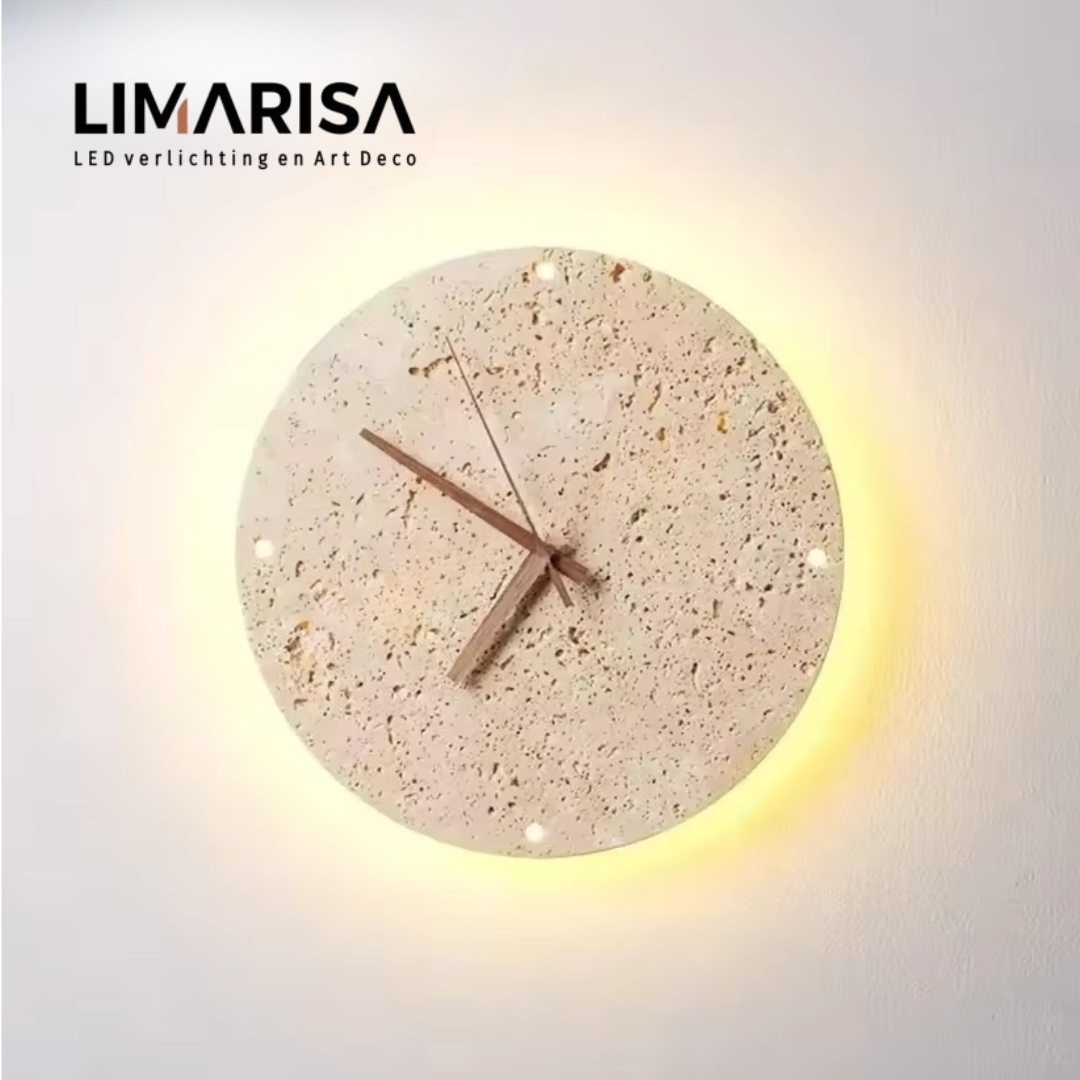 Limarisa Lisa wandklok travertijn