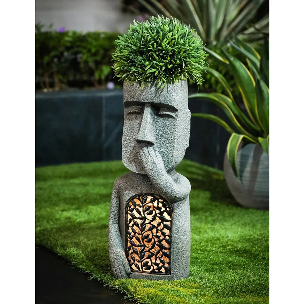 Moai Lumina | Gartenlampe: Höre, sieh und sprich nichts Böses