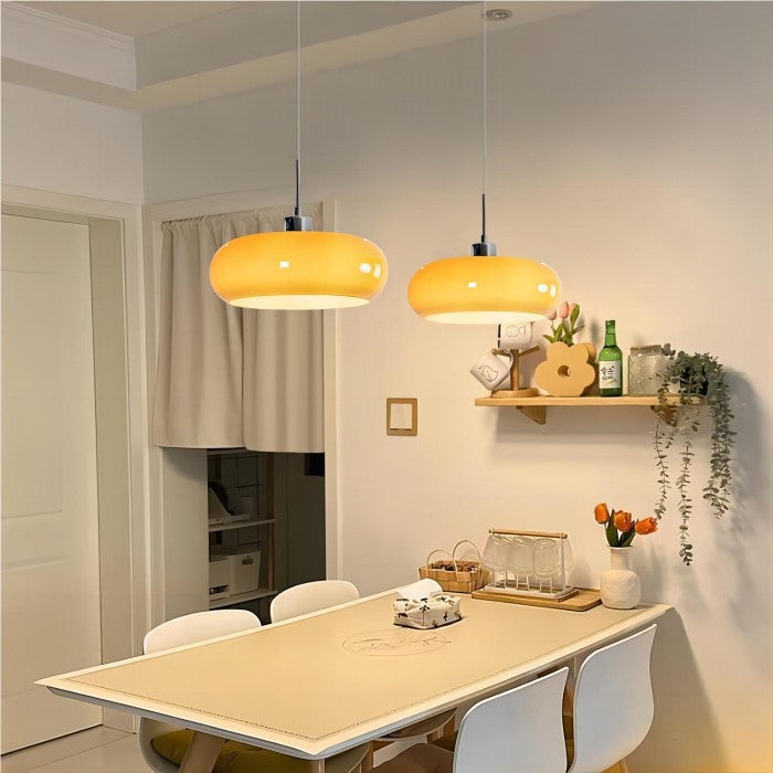 Hilda | Bauhaus Retro-Hängelampe aus Glas